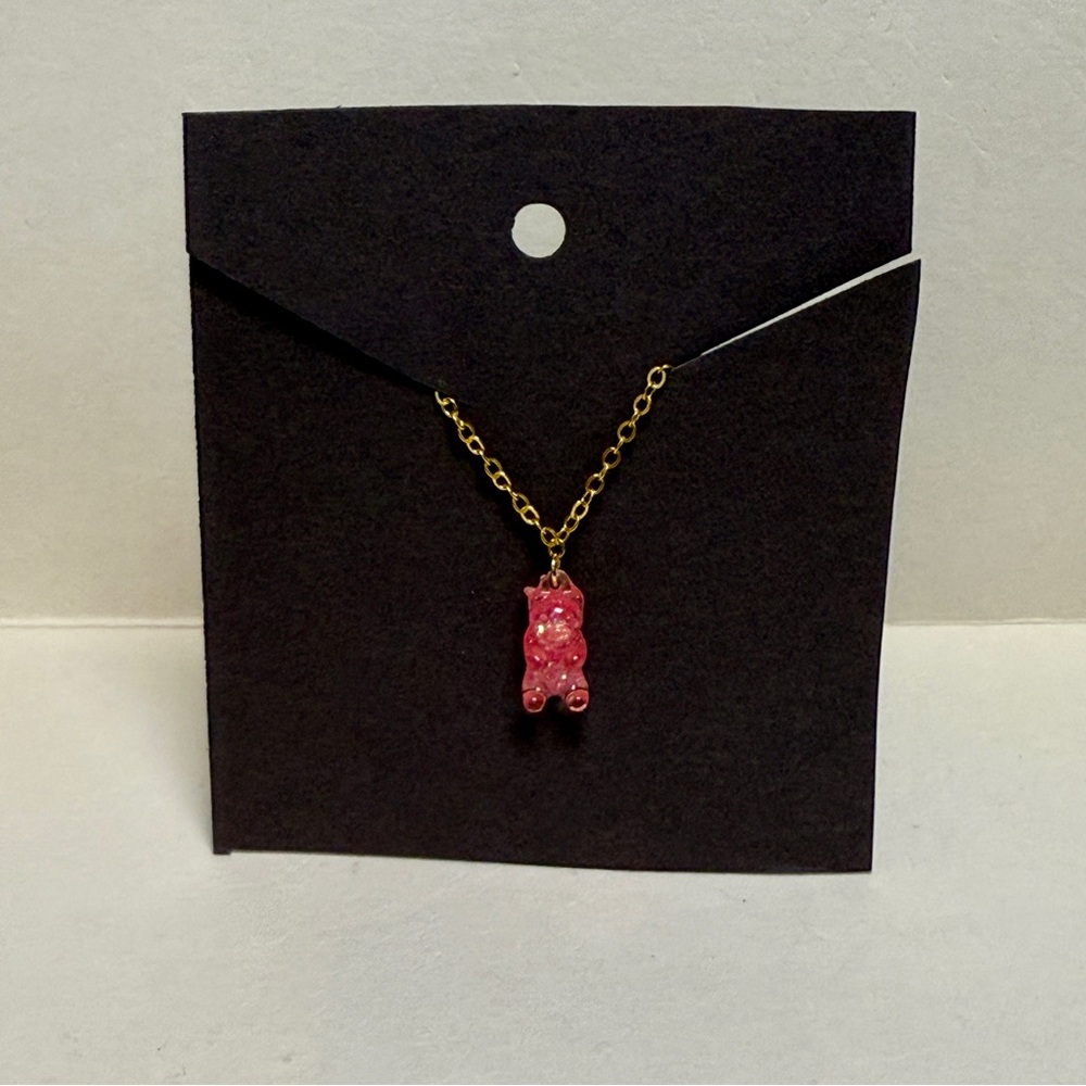 🦚 10 for $10 🦚 Pink Gummy Bear Pendant Necklace